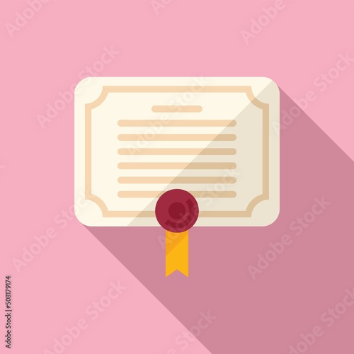 Credibility diploma icon flat vector. Customer trust