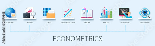 Econometrics vector infographics in 3d style