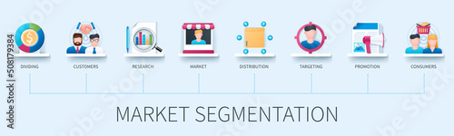 Market segmentation vector infographics in 3d style