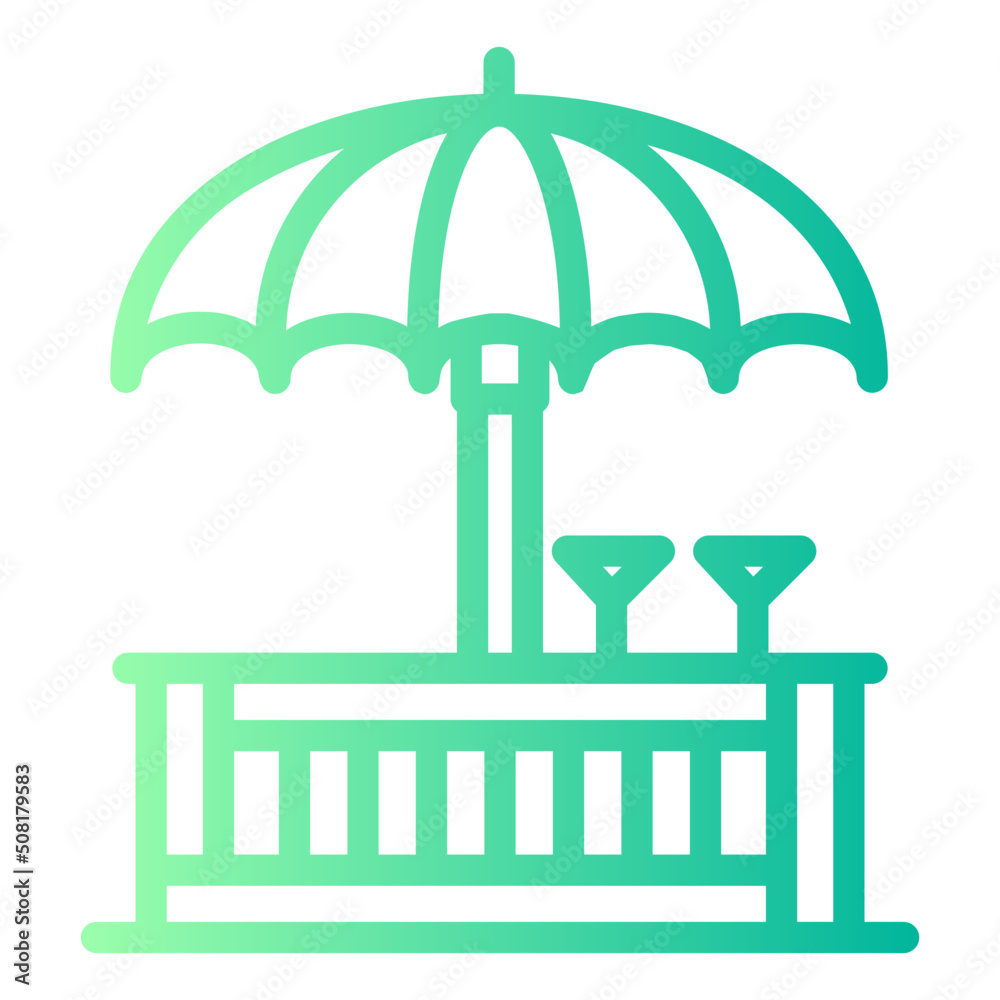 beach bar gradient icon Stock Vector | Adobe Stock