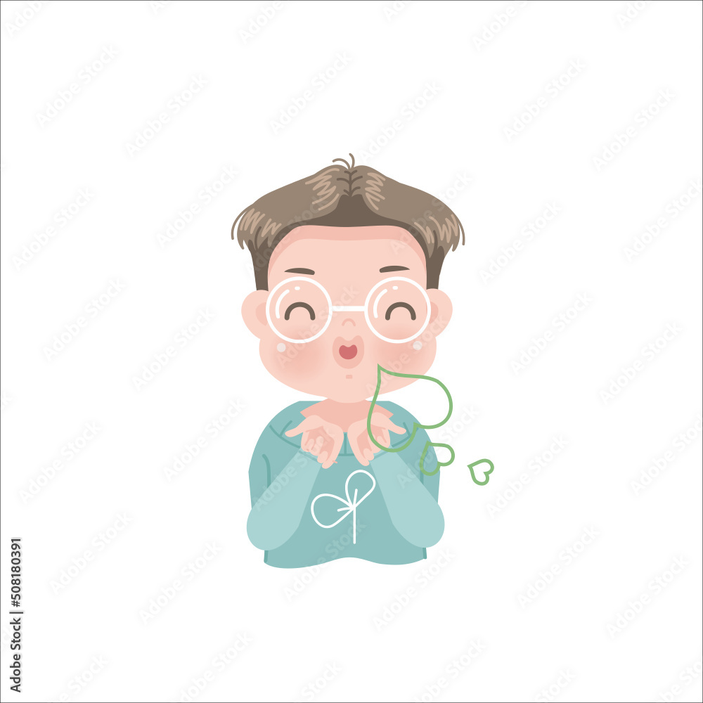 Positive expressions of feelings and gestures of little boy Positive expressions of feelings and gestures of little boy