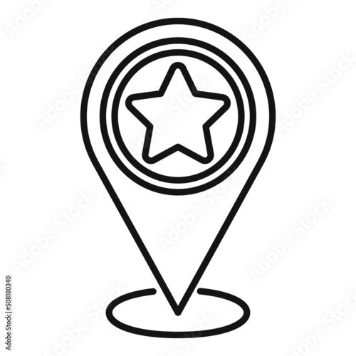 Review location icon outline vector. Customer trust