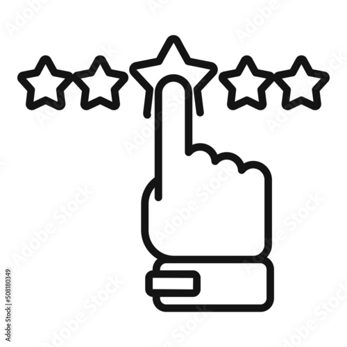 Star point review icon outline vector. Customer trust