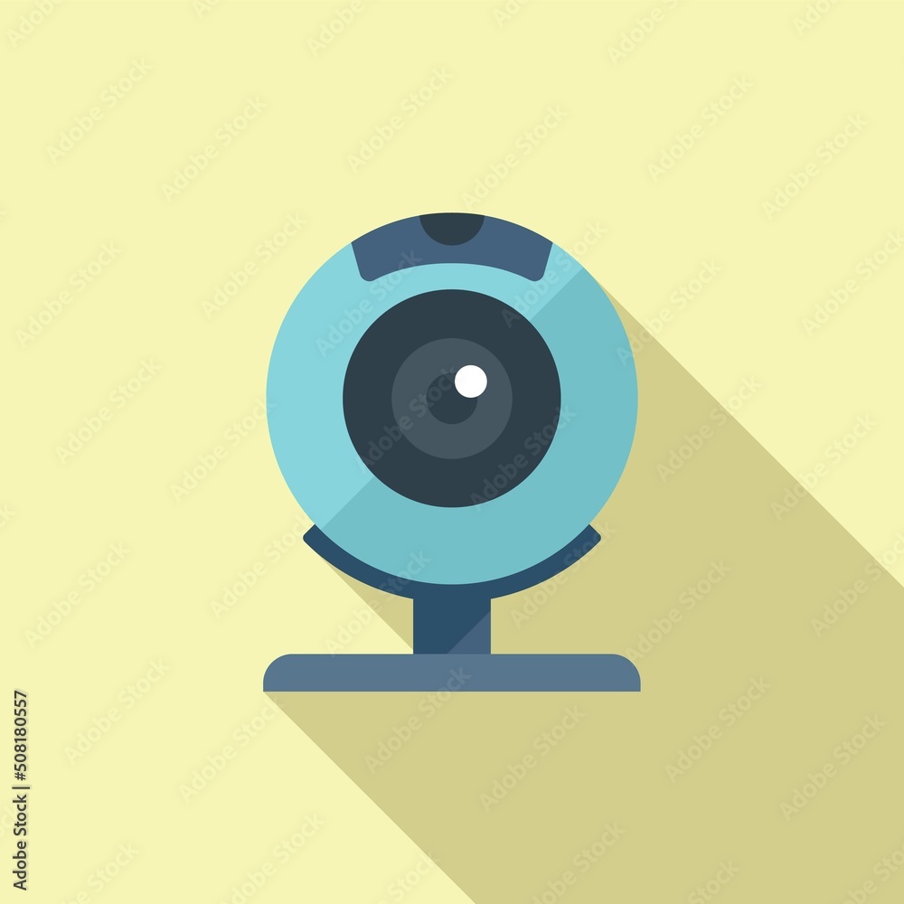 Web camera control icon flat vector. Data system Web camera control icon flat vector. Data system