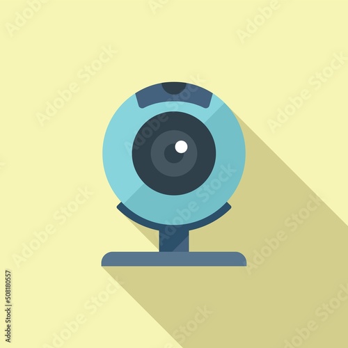 Web camera control icon flat vector. Data system