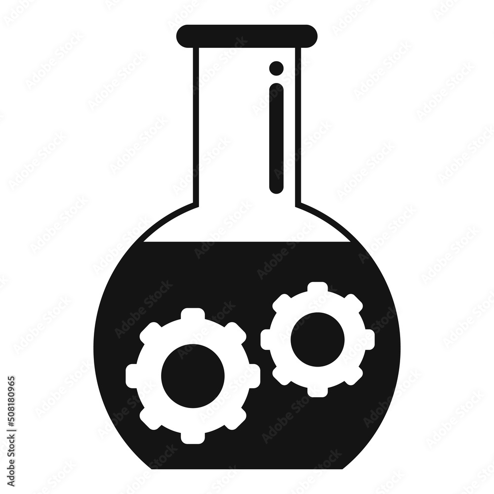Obraz premium Flask gear control icon simple vector. Business center