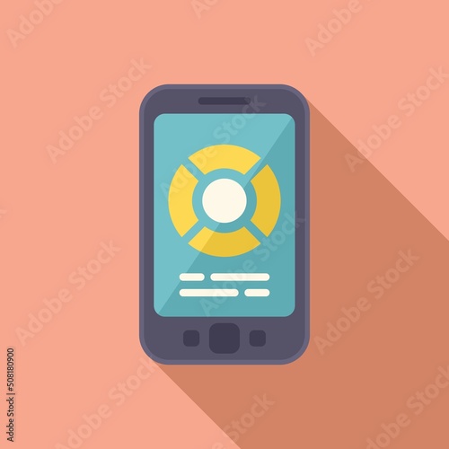 Phone remote control icon flat vector. Work server