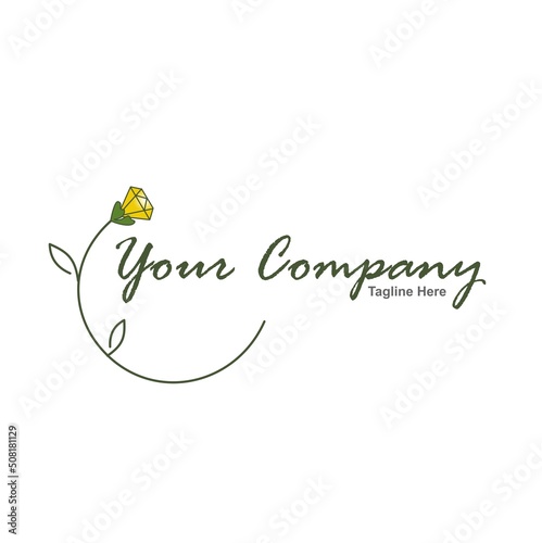 diamond flower logo design concept
