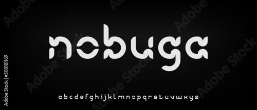 Abstract modern futuristic alphabet with urban style template