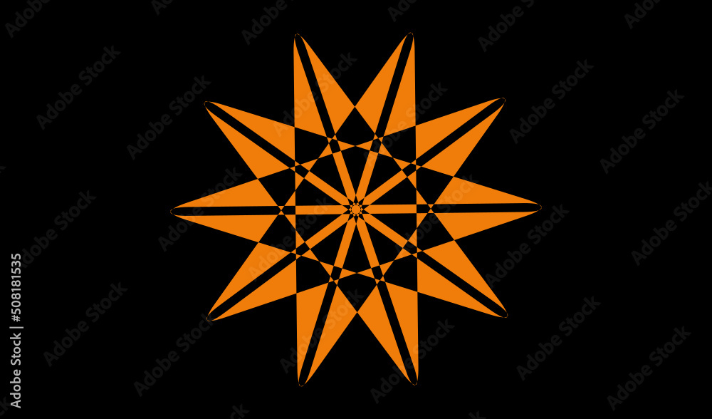 Geometric shape and abstract flower for logo