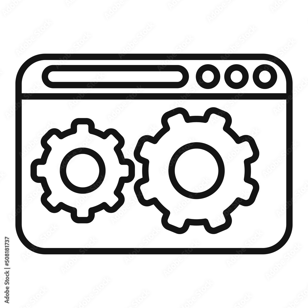 Web gear control icon outline vector. Plan screen Web gear control icon outline vector. Plan screen