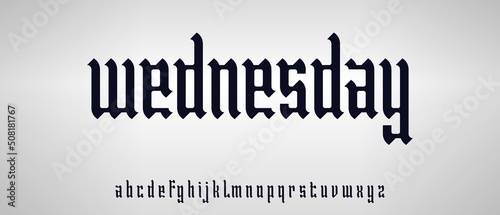 Elegant and luxury condensed alphabet with urban style template