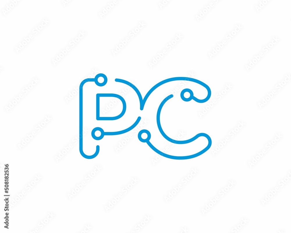 Abstract Letters PC Logo Design Template 001 Abstract Letters PC Logo Design Template 001