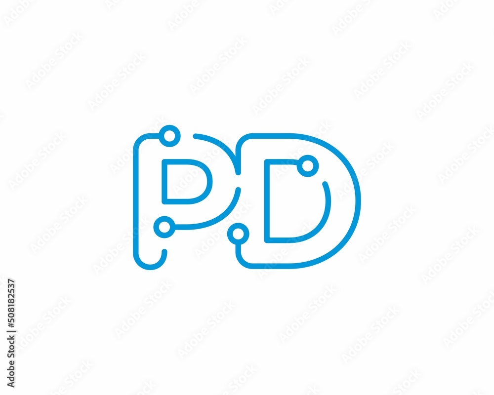 Abstract Letters PD Logo Design Template 001