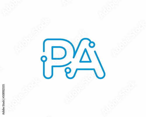 Abstract Letters PA Logo Design Template 001