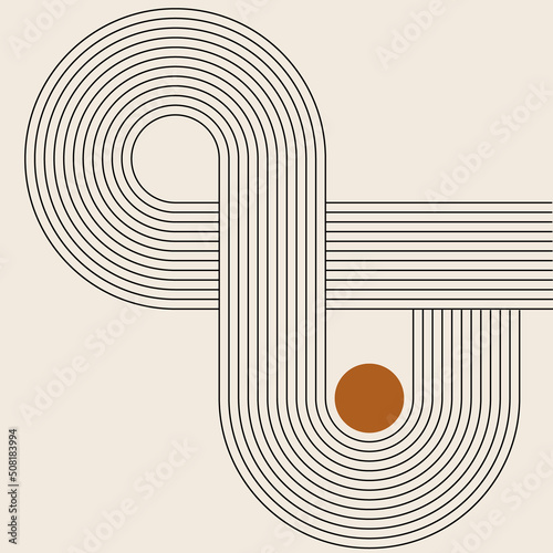 Vector hand drawn minimalistic placard with illustration. Creative abstract artwork . Template for card, poster, banner, print for t-shirt, pin, badge, patch.