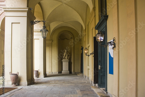 The arcade of a Palazzo Reale (The Royal Palace) in Turin