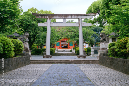 japanese shrine gate in fujinomiya city shizuoka prefecture photo