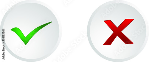 Check and cross symbol illustration