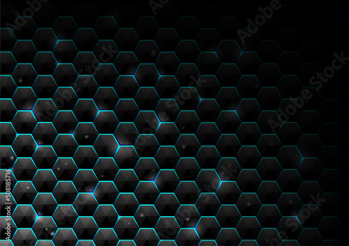Modern black hexagon, technology background, digital, digital, business