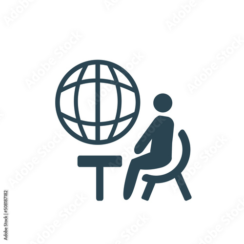 Vector icon for business, study and work at home. Flat design.