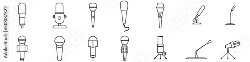 Microphone icon vector set. Mic illustration sign collection. Karaoke symbol.