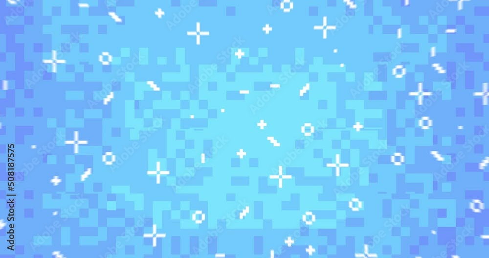 Pixel background with geometric graphic shapes. Vector cartoon ...