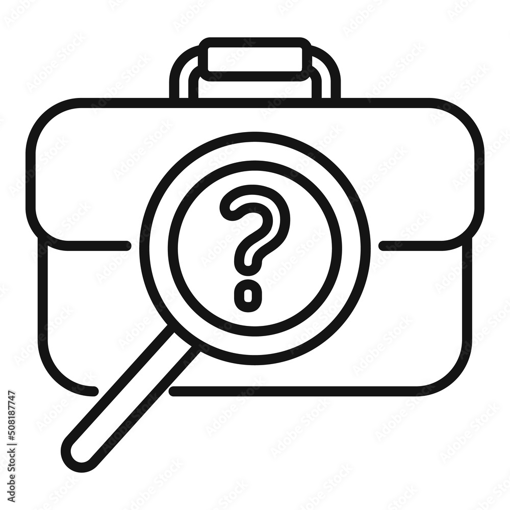 Job search bag icon outline vector. Online interview Job search bag icon outline vector. Online interview