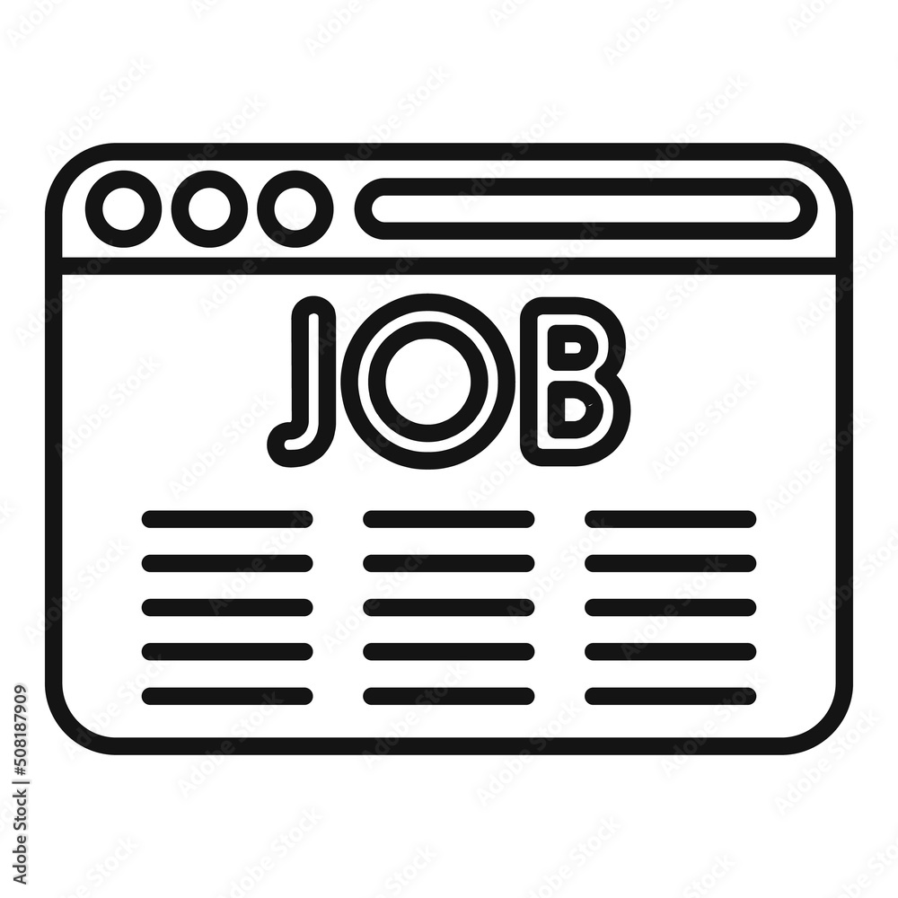 Online job icon outline vector. Search business Online job icon outline vector. Search business