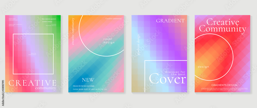 Abstract fluid gradient background vector. Minimalist style cover template with geometric shapes, colorful and liquid color. Modern wallpaper design perfect for social media, idol poster, photo frame.