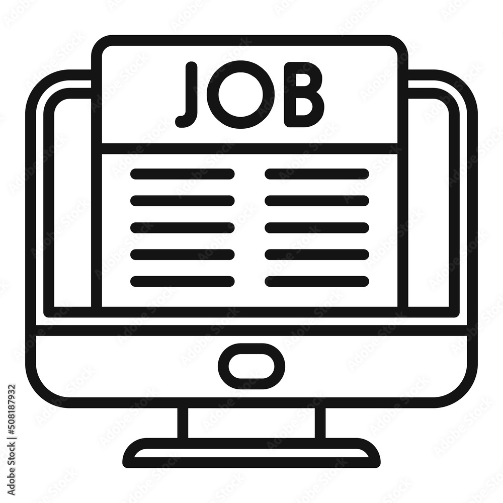 Job hire icon outline vector. Online search Job hire icon outline vector. Online search
