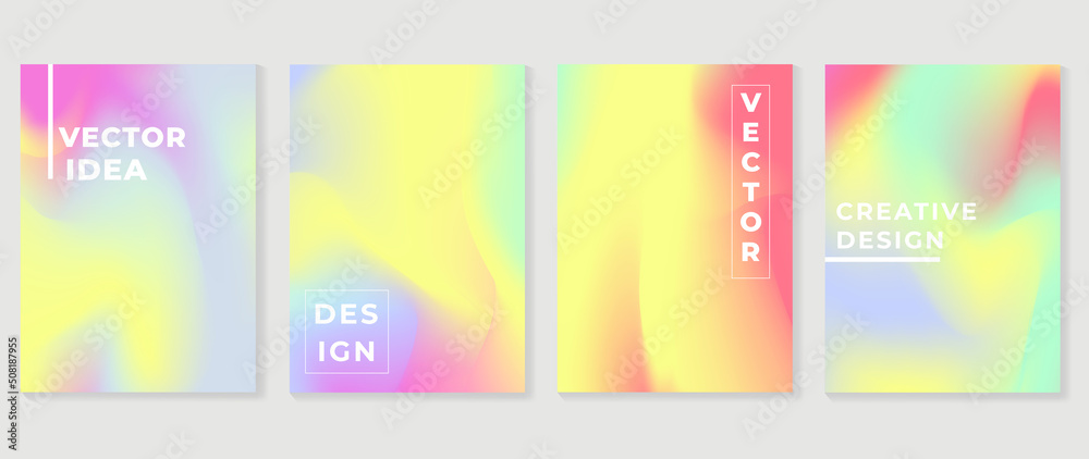 Abstract fluid gradient background vector. Minimalist style cover template with vibrant, colorful and liquid color. Modern wallpaper design perfect for social media, idol poster, photo frame.