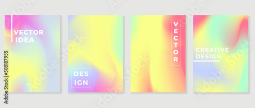 Abstract fluid gradient background vector. Minimalist style cover template with vibrant, colorful and liquid color. Modern wallpaper design perfect for social media, idol poster, photo frame.