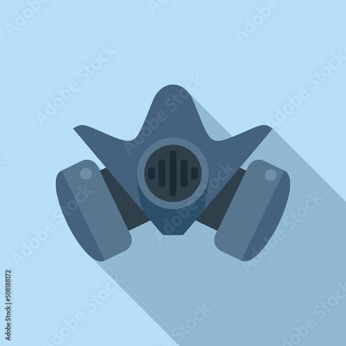 Chemical gas mask icon flat vector. Toxic air