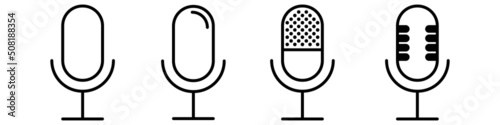 Microphone icon vector set. Mic illustration sign collection. Karaoke symbol.