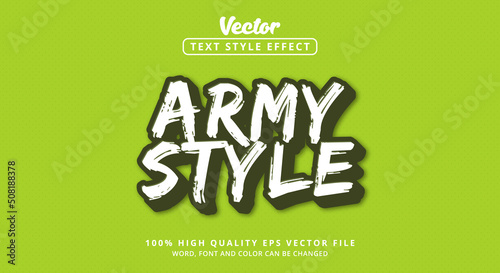 Editable text effects, Army Style text in a modern style and an interesting pencil writing feel