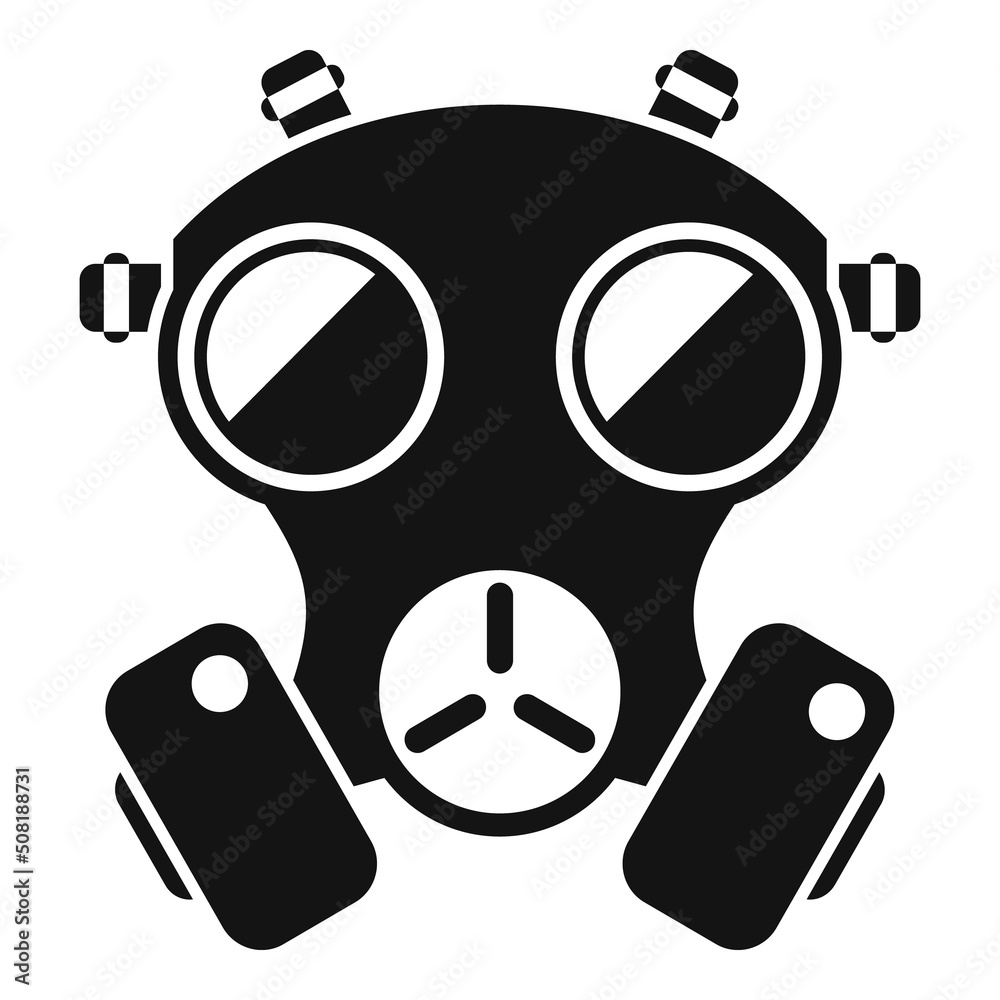 Military gas mask icon simple vector. Toxic army Military gas mask icon simple vector. Toxic army