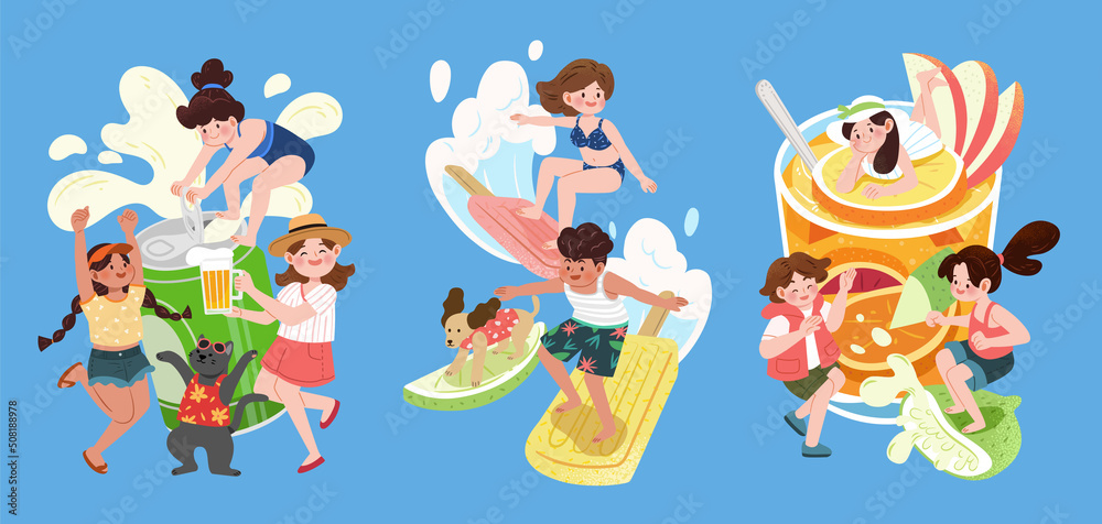 Children enjoying summer season
