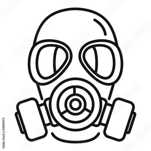 Pollution gas mask icon outline vector. Toxic air