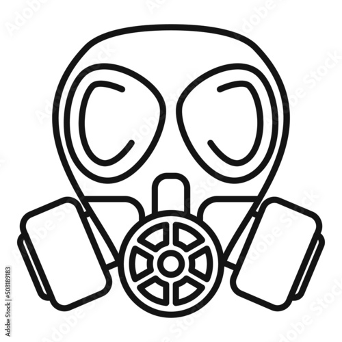 Gas mask poison icon outline vector. Toxic air