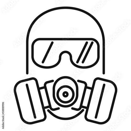 War gas mask icon outline vector. Toxic air