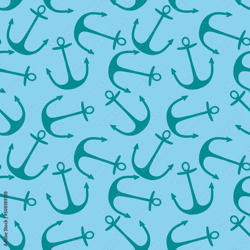 Summer seamless cartoon fish hook pattern for textiles and packaging and linens and kids and wrapping paper Summer seamless cartoon fish hook pattern for textiles and packaging and linens and kids and wrapping paper