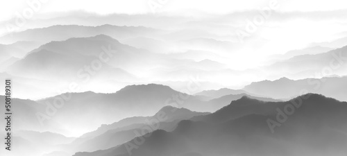 Slika na platnu clouds over mountains