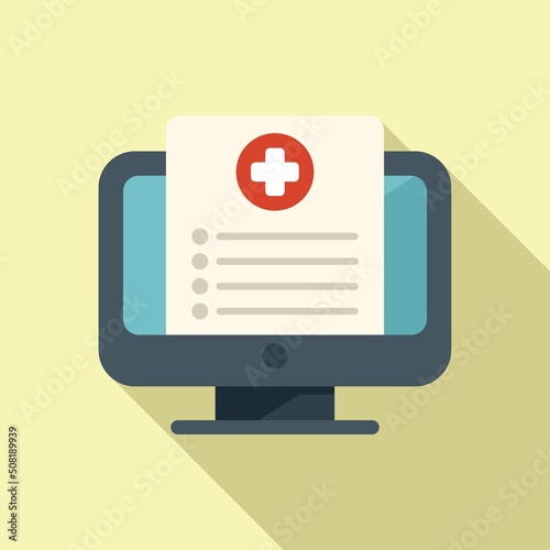Free Download Video internet medicine icon flat vector. Medical care - GFXLoad