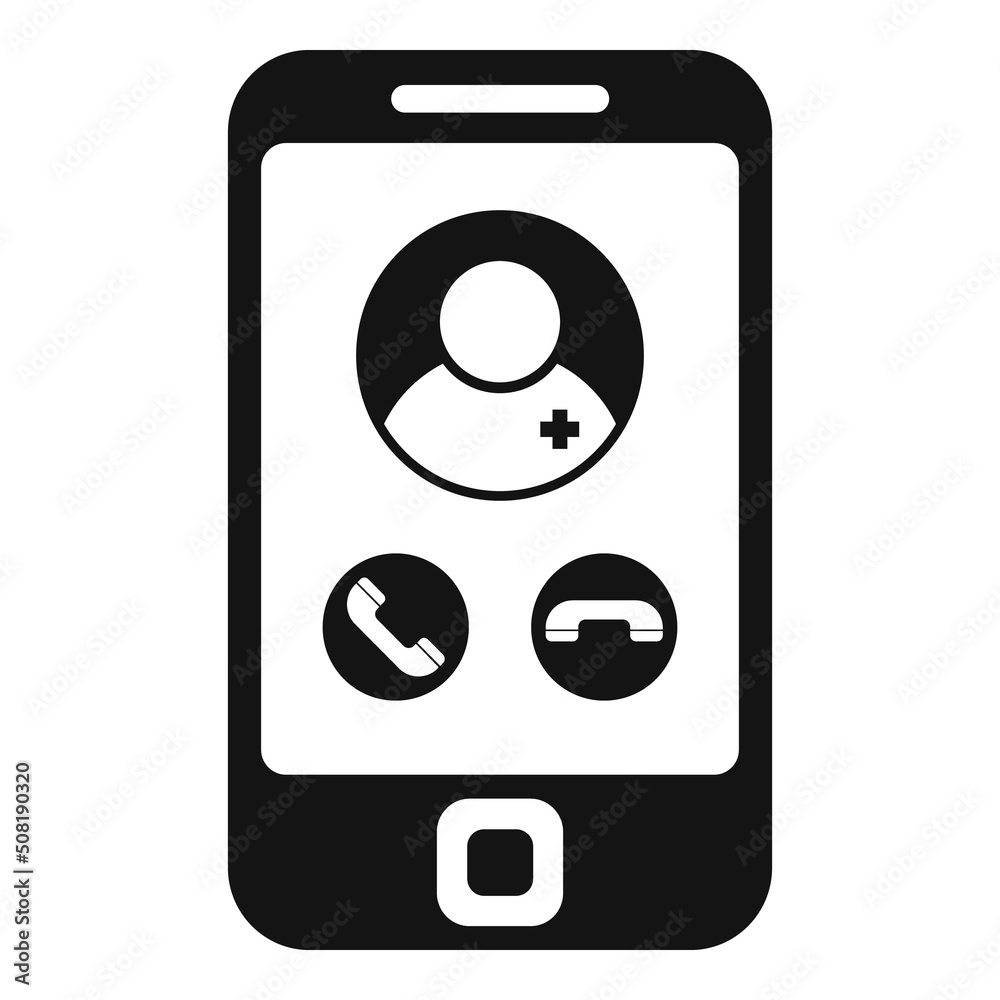 Medical call icon simple vector. Health patient Medical call icon simple vector. Health patient