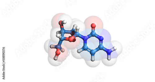 Cytarabine, anticancer/ chemotherapy drug, 3D molecule photo