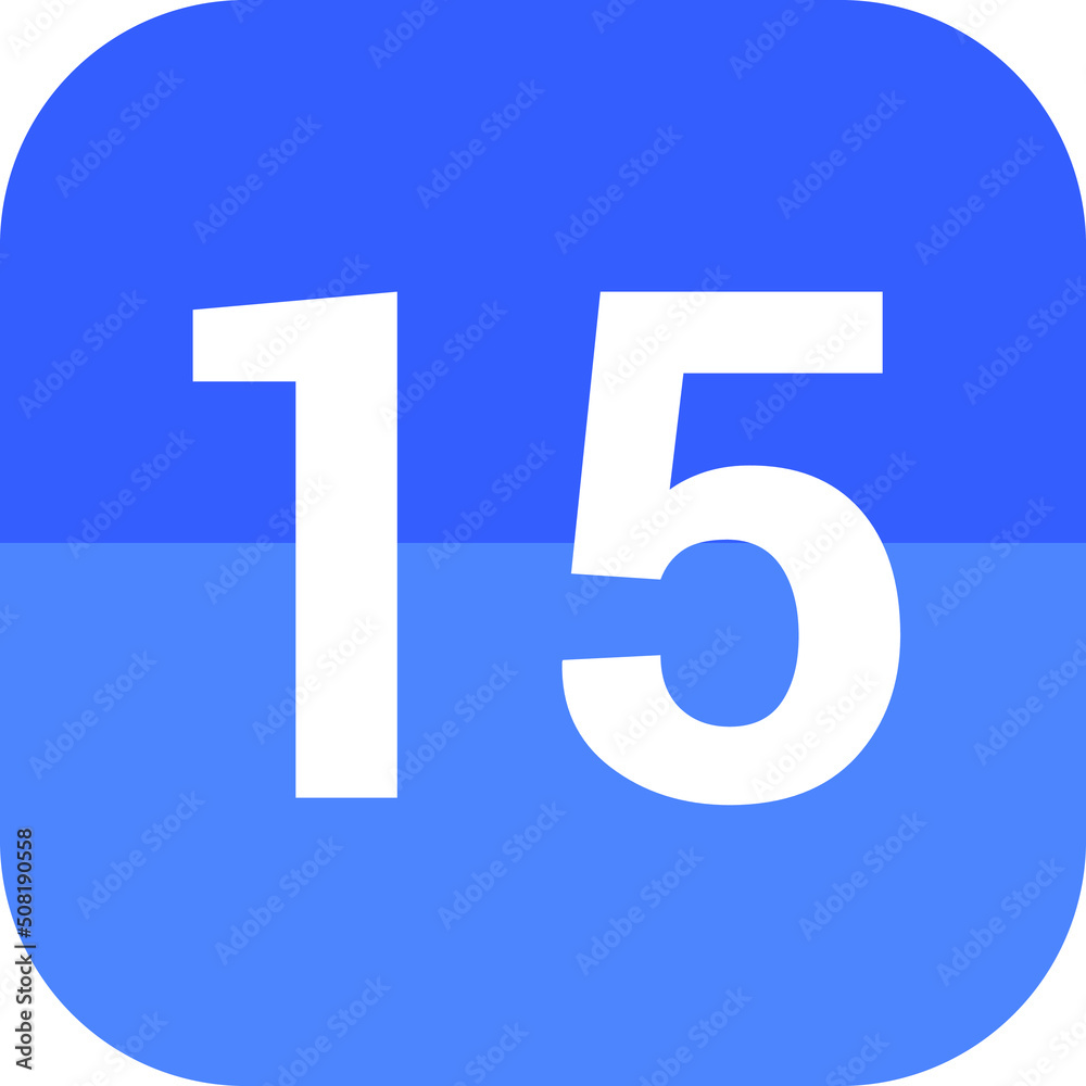 Calendar flat icon vector image day 15. Calendar flat icon vector image day 15.