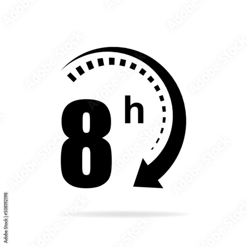 8 hour vector icon. Vector illustration.