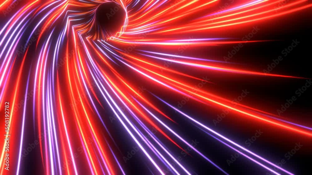 Abstract neon lights Sci-Fi futuristic Hi Tech virtual reality tunnel loop