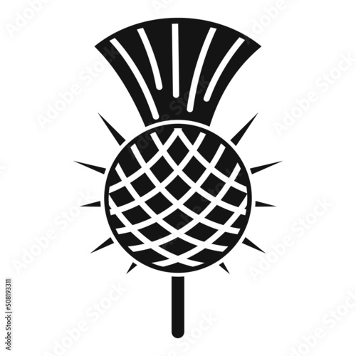 Thistle silybum icon simple vector. Flower scottish